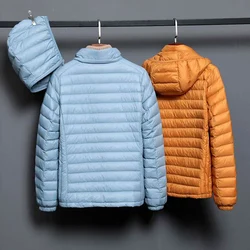 Fall Winter Women Ultralight Thin Down Jacket White Duck Down Hooded Jackets Remove Hat Warm Coat Parka Female Portable Outwear