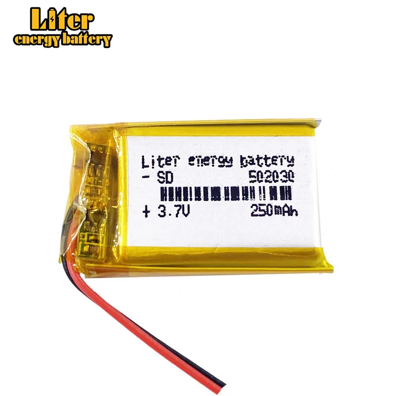 Rechargeable lithium polymer battery 052030 502030 3.7V 250mah MP3 MP4 toy polymer lithium battery For GPS MID Bluetooth Headset