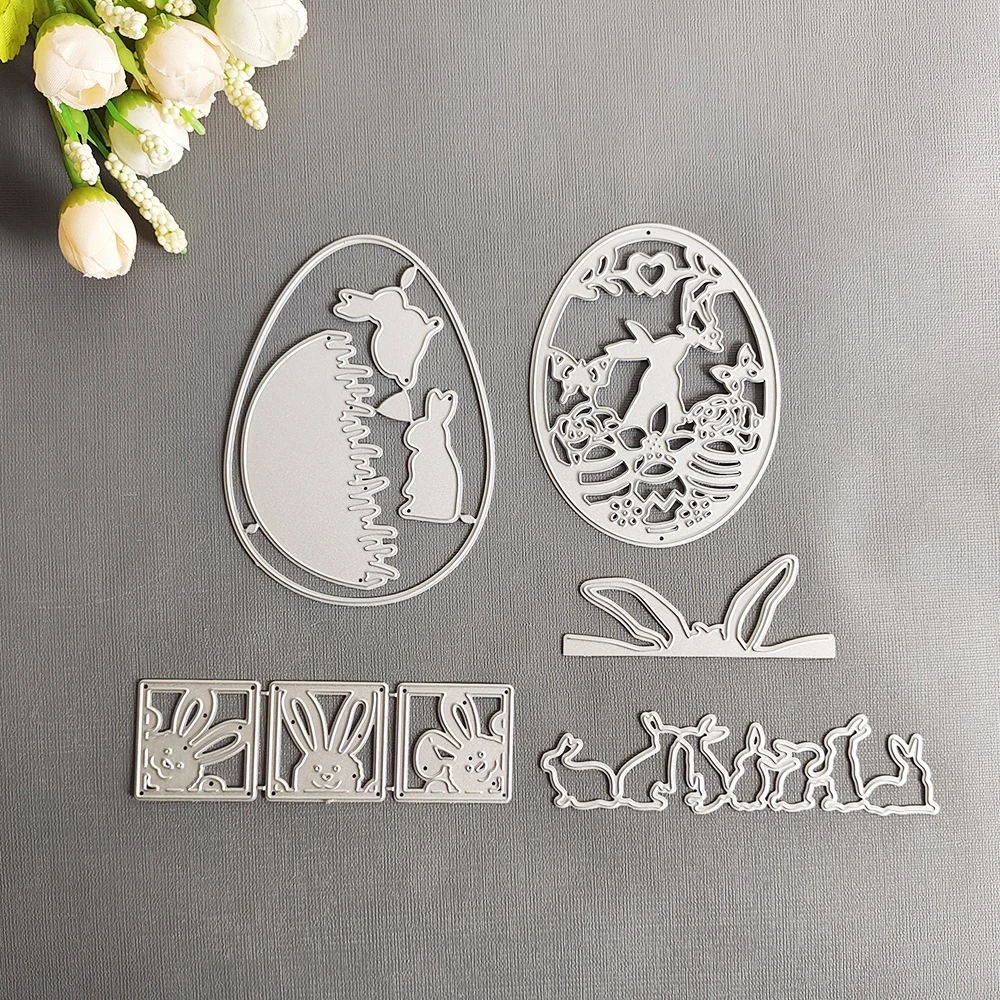 

Easter Eggs and Rabbits Cutting Dies For DIY Scrapbooking/Card Making/Album Decorative Metal Die Cutter Crafts