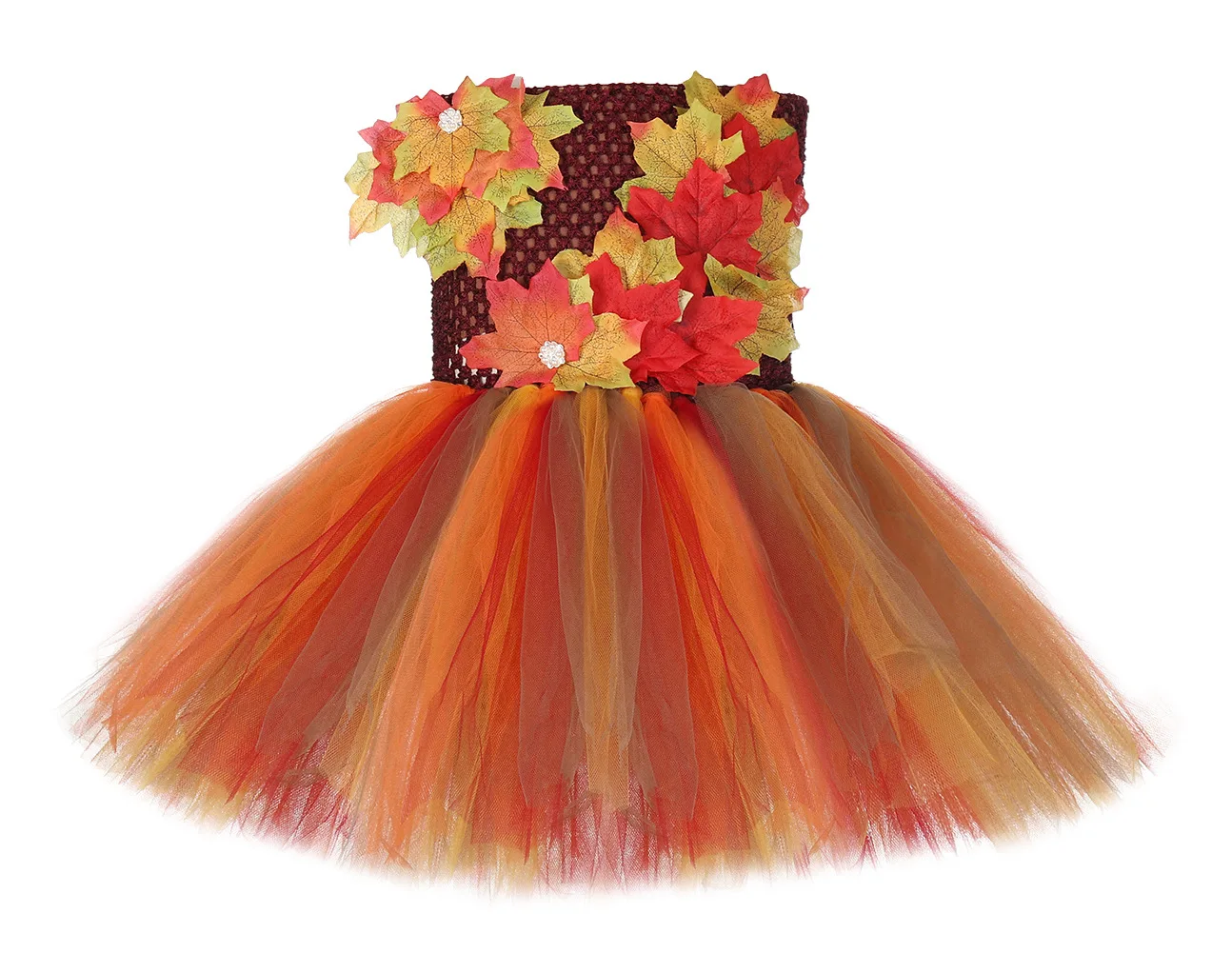 Girls Tutu Dress Autumn Fairy Fall Maple Leaf Leaves Halloween Costume For Kids Girls Birthday Party Thanksgiving Dress Clothes