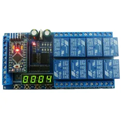 8ch DC 12V Pro mini Relay Shield Module PLC Board for Arduiuo  MEGE2560 Delay Self-locking Interlock Timer Switch