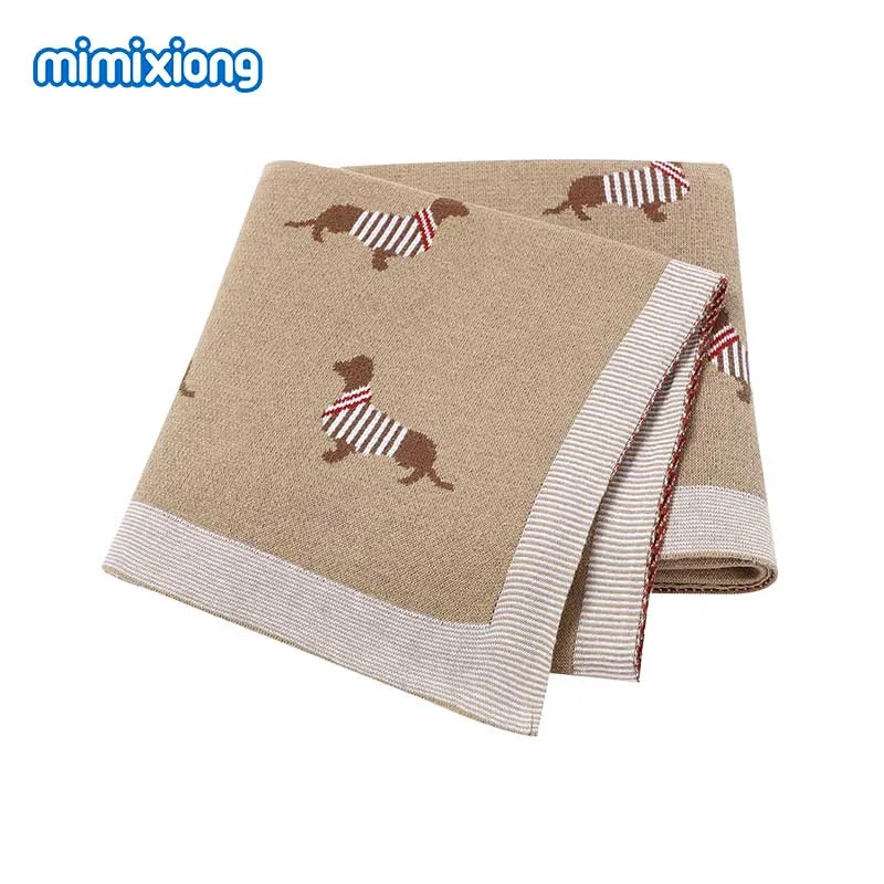 Babydecken Neugeborenen Cartoon Swaddle Wrap Monatliche Decken 100% Baumwolle Gestrickte Kleinkind Kleinkind Outdoor Spielen Clip Matten 100*80 cm