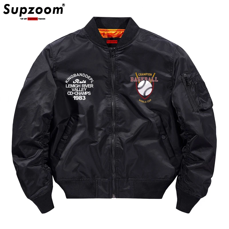 Supzoom-Chaqueta Bomber para hombre, abrigo de béisbol con estampado de la Fuerza Aérea Ma1, ropa de marca con manga acanalada, novedad de 2021