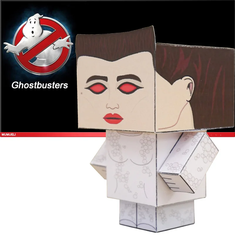 No-glue Ghostbusters Gozer the Gozerian 3D Paper Model Papercraft Movie Figure DIY Cubee Kids Adult Origami Craft Toys CS-054