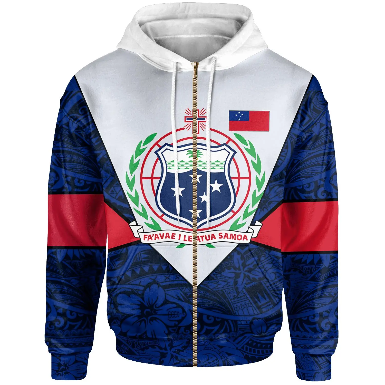 PLstar Cosmos 3DPrint Native Tribe Flag Samoa Culture Art Tattoo Unisex Man/Woman Harajuku Streetwear Funny Zip/Hoodies Style-1