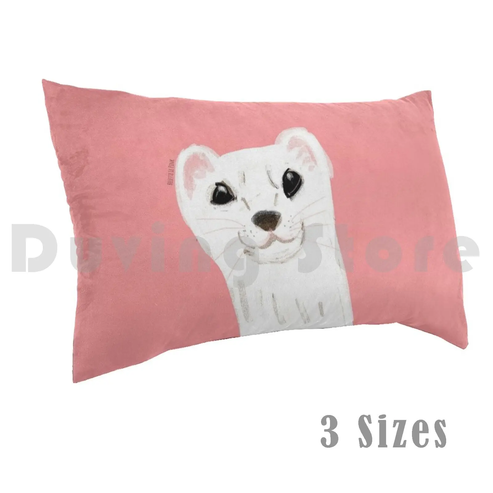 

Naughty Stoat ( Mustela Erminea ) Detail pillow Case DIY 50 * 70 Pink Belettelepink Stoat Weasel Ermine