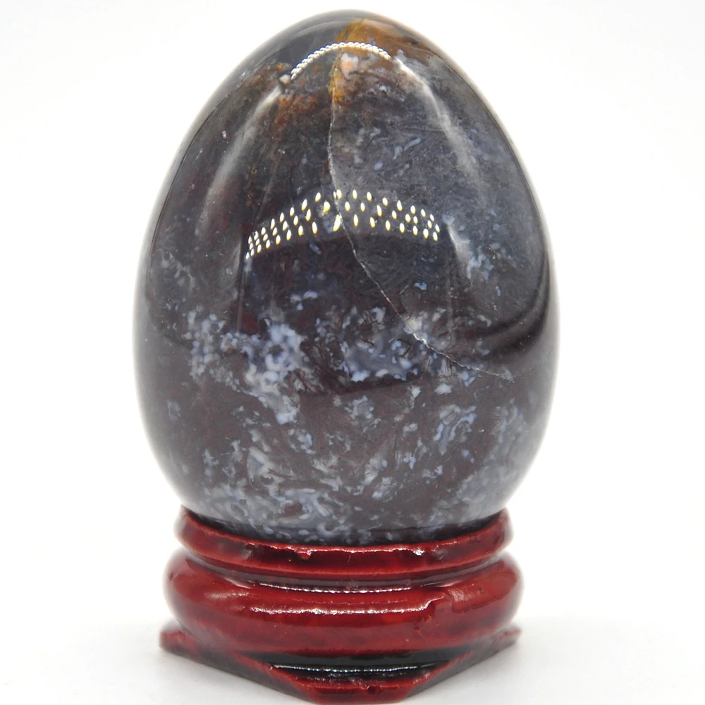 34x45mm India Agate Egg Shaped Stone Healing Natural Crystal Massage Minerale Gemstone Spiritual Decoration Collection