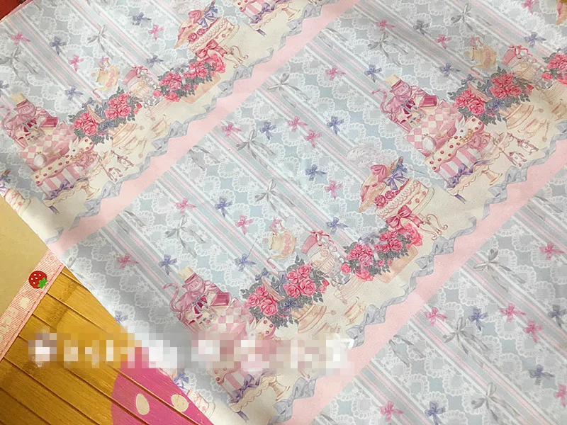 100*140cm spotkanie przy herbacie pałac tkanina poliestrowa tkaniny do szycia DIY Handmade materiał Patchwork Cosplay sukienka lolita kurtyna