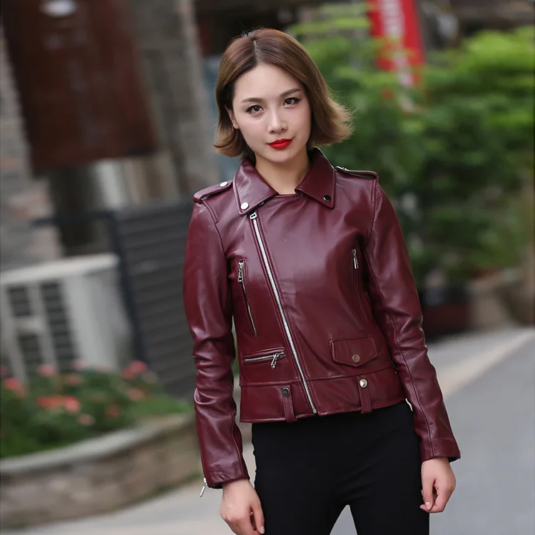 Winter Genuine Leather Jacket Women Clothes 2019 Streetwear Moto Real Sheepskin Coat Female Genuine Outwear Hiver LW1679