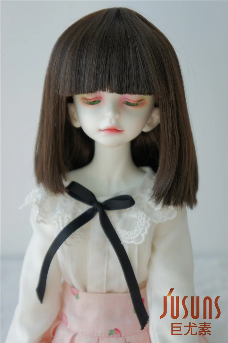 JD317 1/4 Synthetic Mohair BJD Wigs 7-8inch MSD Middle Length Straight Bobo Pricess Hair Doll Wig