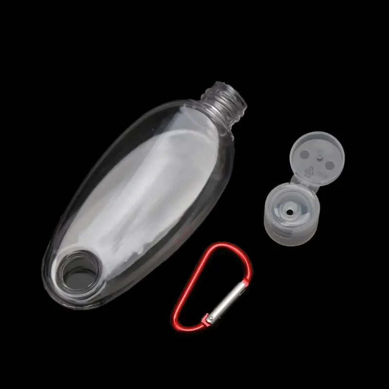 5Pcs Reusable Portable Mini Size Empty Spray Bottle Hand Sanitizer Bottle Travel Small Holder Hook Keychain Carrier