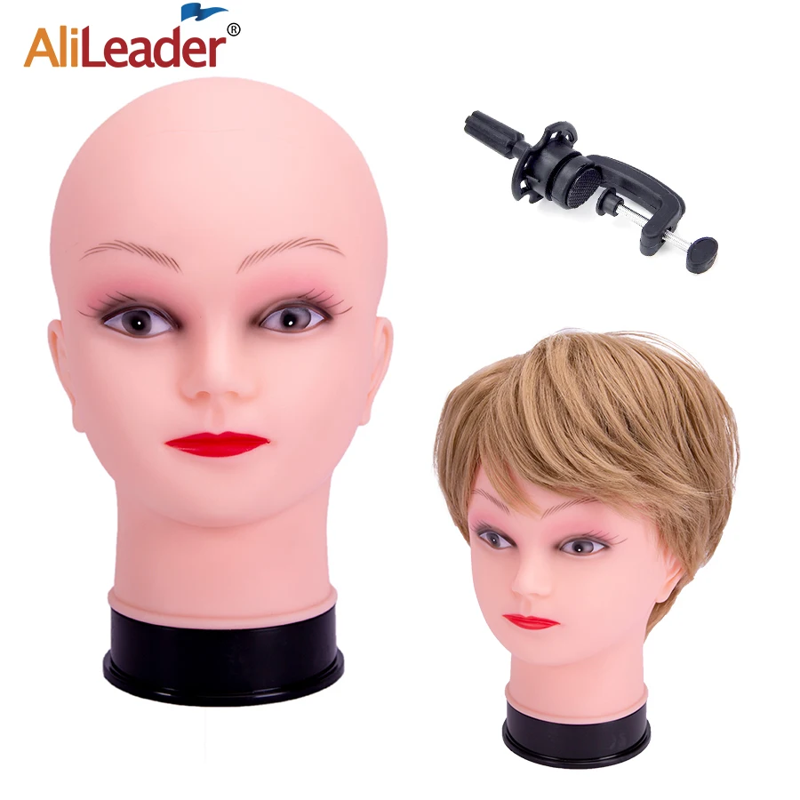 Bald Mannequin Head With Stand Holder Female Wig Head Without Hair Cosmetology Practice Training Manikin Head For Wig Display