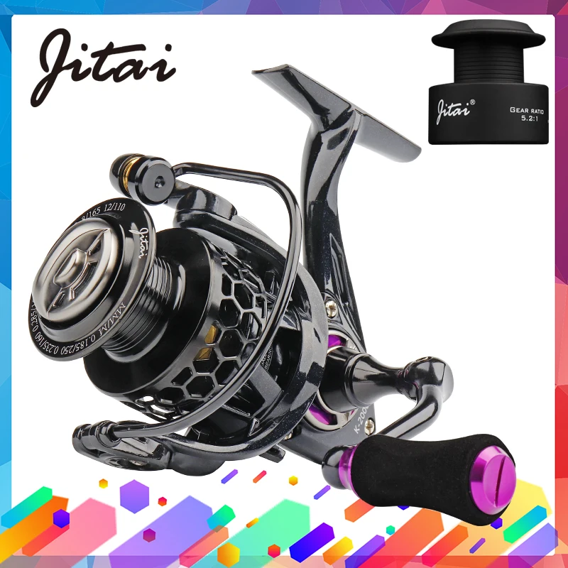 JITAI 2024 Spinning Reel with Free Spool Lightweight CNC Aluminum Spool 10+1BBs Saltwater Wheel Carp Fishing Reels Carretilha