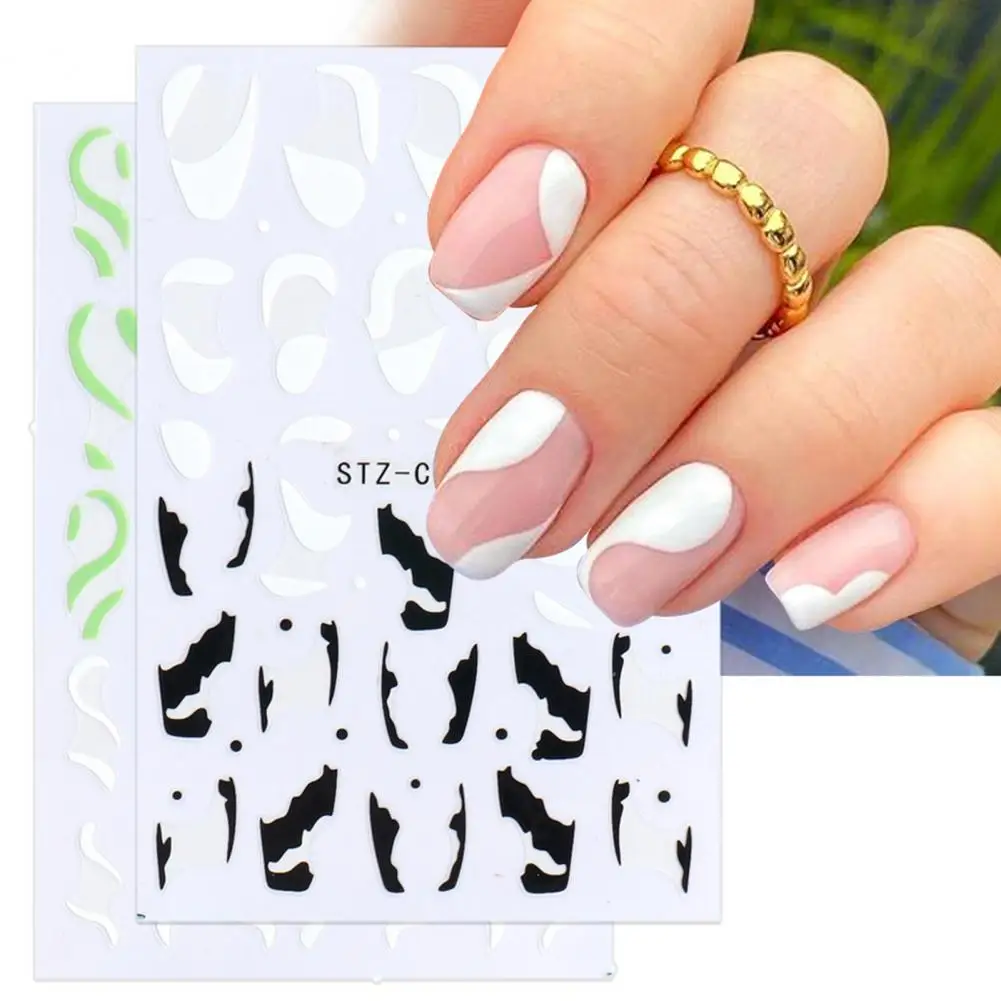 Nail Sticker Franse Stijl Diy Kleurrijke Lijn Decal Poeder 3D Transfer Slider Voor Manicure Nail Accessoires