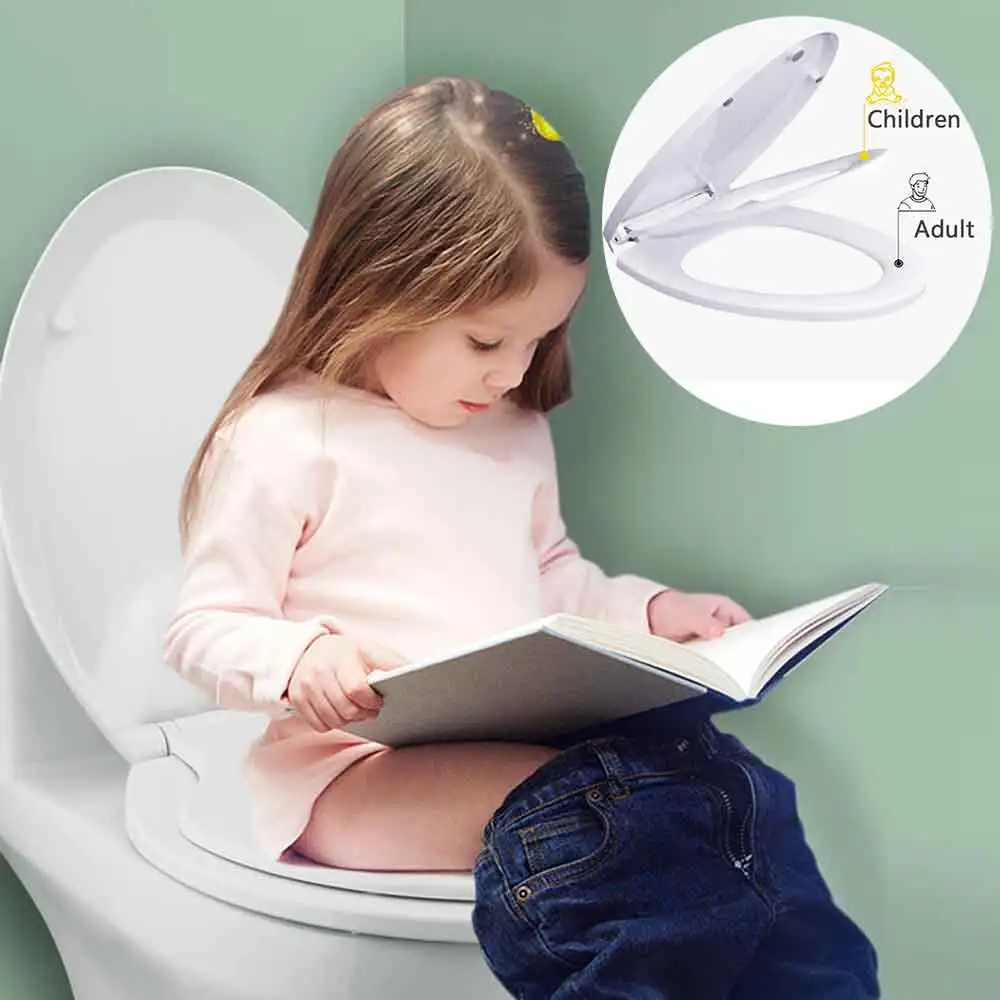 Portable Double Layer Adult Toilet Seat Child Potty Training Cover Prevent Falling Toilet Lid For Kids PP Material Kids Stuff