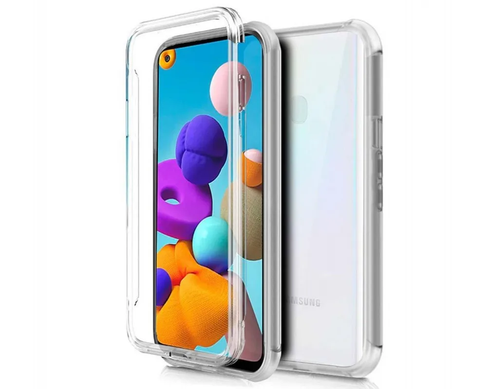 Full transparent Pc + Tpu Full Body 360 case for Samsung Galaxy A21s