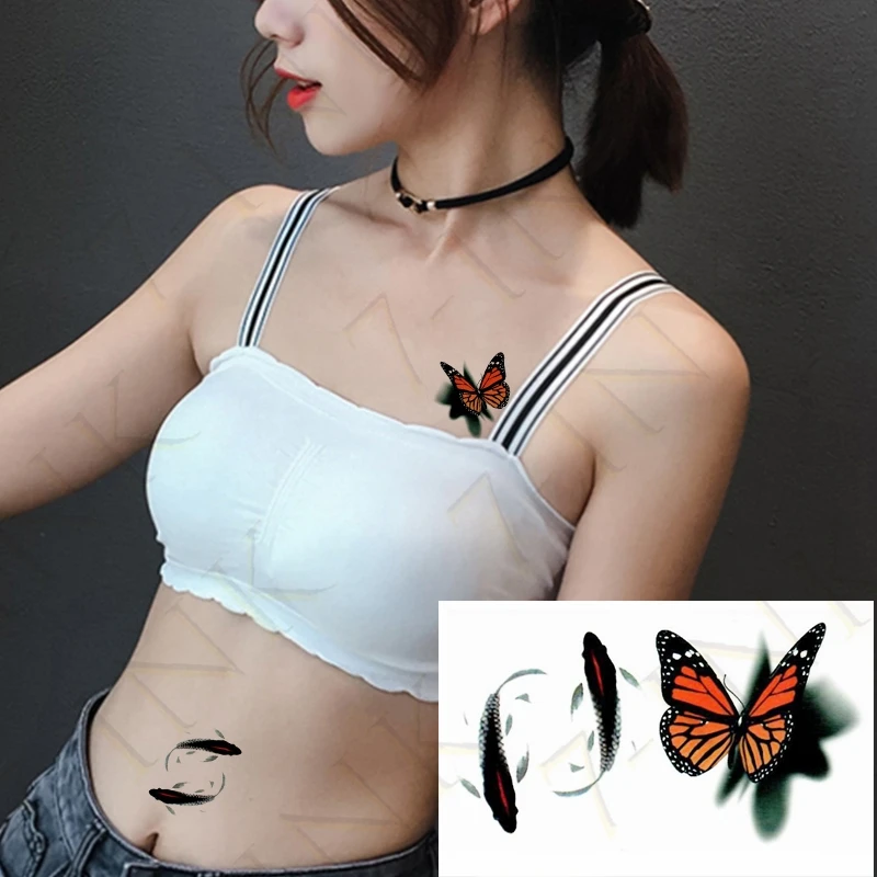 Impermeabile TemporaryTatoo Sticker Coupl King Queen Black Crown Butterfly Art Tattoo WaterTransfer falso Flash Tatto per uomo donna