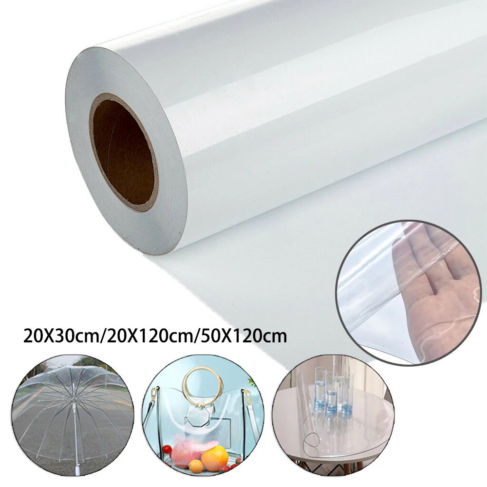 50*120CM Roll Clear Ultra-Transparent PVC Fabric Soft Glass Cloth Waterproof DIY Craft Decor Protective PVC Fabric