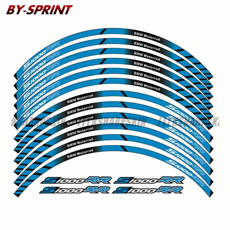 

For BMW S1000RR S1000 RR 17+ Motorcycle 12 X Thick Edge Outer Rim Sticker Stripe Wheel Reflective Decals Stickers Accessories