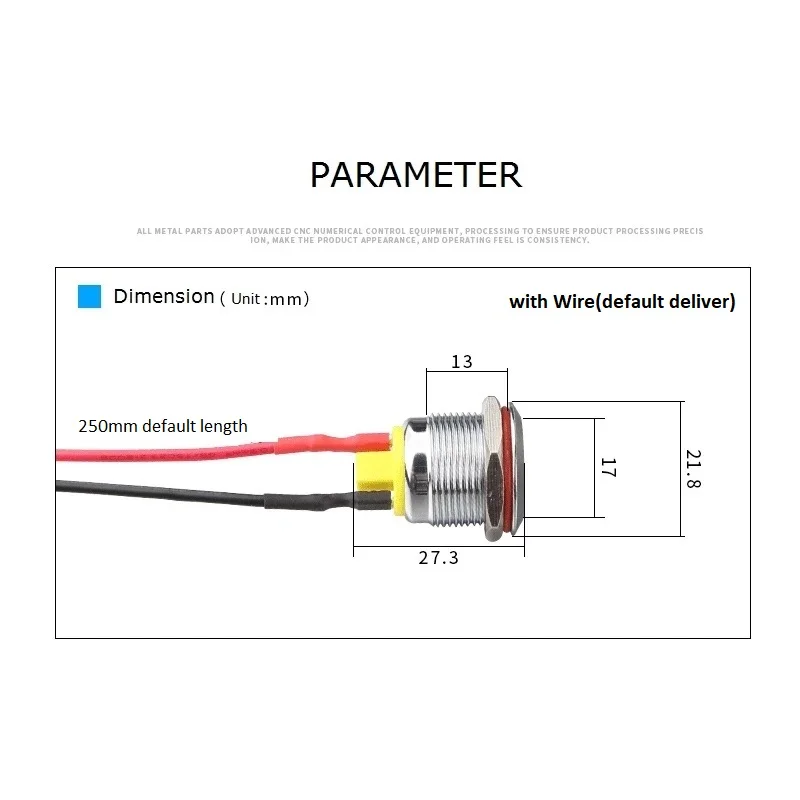 IP66 Waterproof One Color Flashing LED Metal Warning Indicator Light 19mm Pilot Signal Lamp 3V 6V 12V 24V 36V DC with Wire