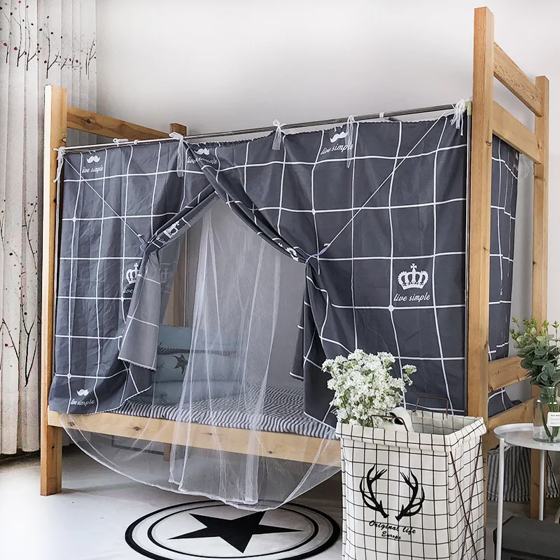 Bed Curtain for Student Children Dormitory Mosquito Net Integrated Upper Shop Lower Shade Cloth men\'s female bedroom bed canopy