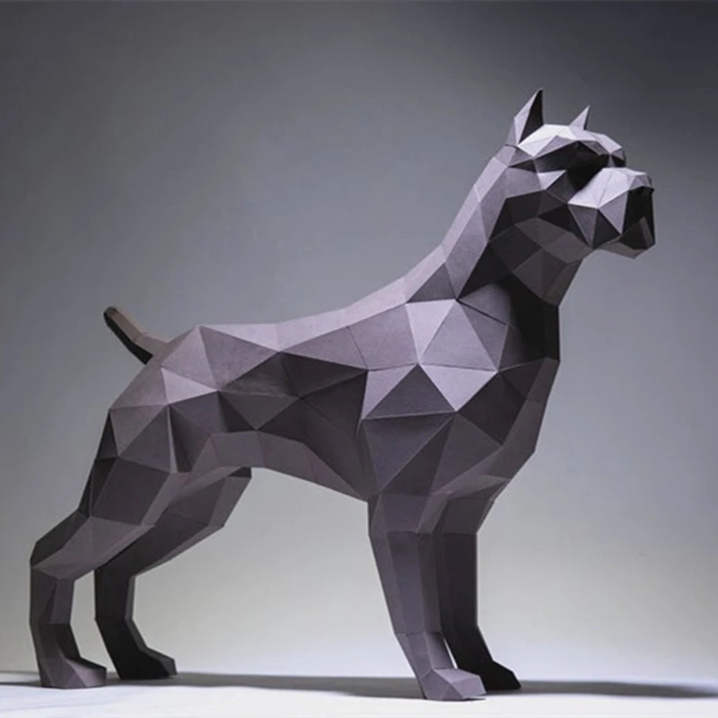 

Pit Bull Dog Paper Craft Handmade Creative 3D Origami Low Poly Paper Sculpture Model Art Decoration Commemorate Adult Handmade