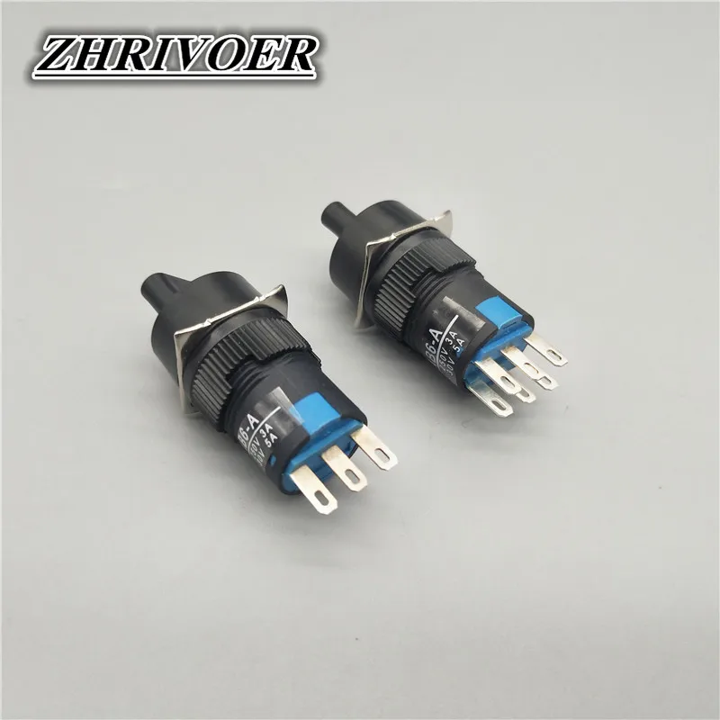 16mm LA16Y-11X/2 LA16Y-22X/3 Rotary Switch Knob Round Button 2/3 Positions  Self-locking/Latching 1NO1NC 2NO2NC Selector