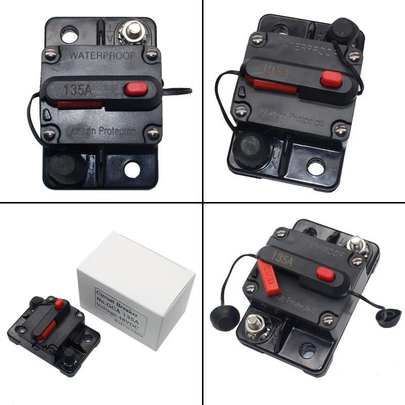 135A 48VDC overload protector switch  Waterproof thermal Boats Marine Trucks Buses  Manual Reset Circuit Breaker