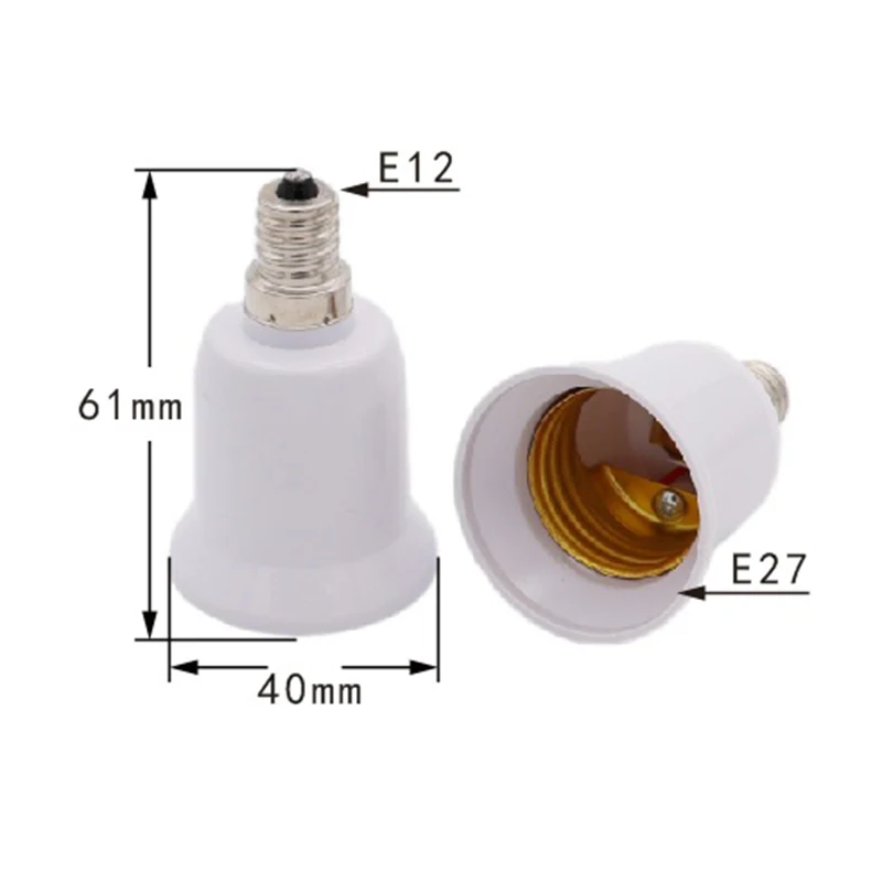 NEW Premium White E12 To E27 Base LED Light Bulb Lamp Adapter Converter Screw Socket