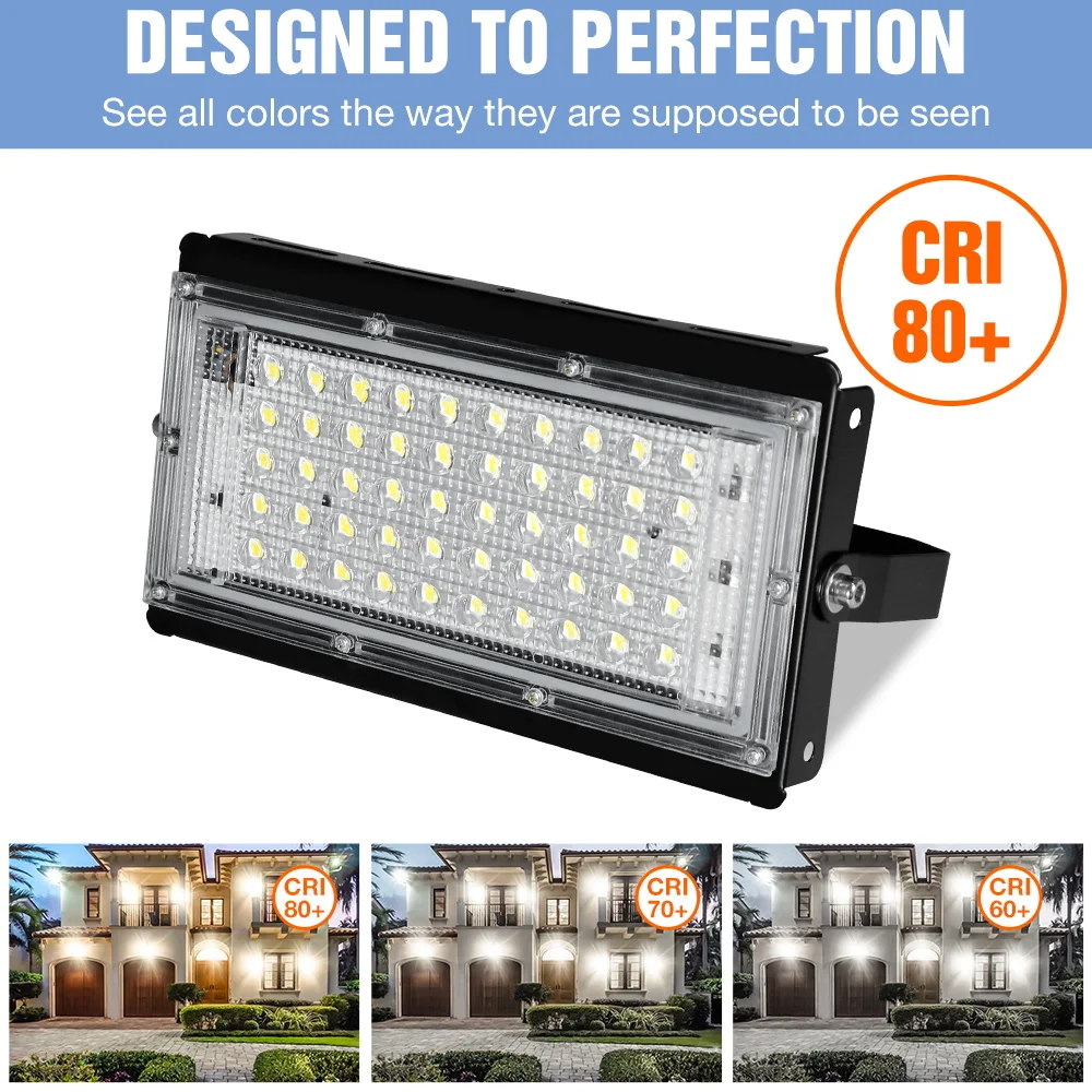 50w led ao ar livre spotlight 220v flood lâmpada led pátio iluminação de parede luz ip65 à prova dip65 água lâmpada de rua led projetor