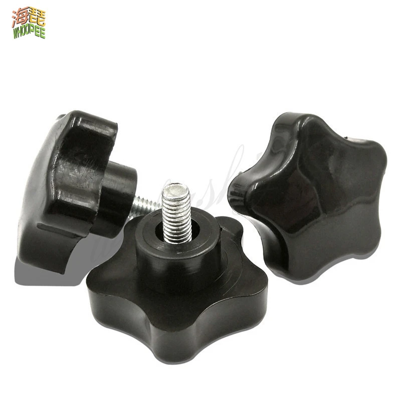 2pcs M6*16/20/25/30/35/40/50/60 Bakelite Hand Tighten Screw Handle Star Hand Knob Tightening Screw