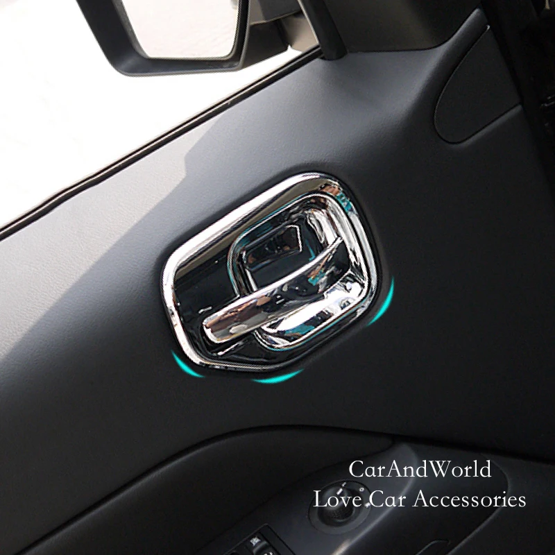 Panneau de protection pour Jeep boussole | Moulage de poignée intérieure bol de porte intérieure, garnitures de Jeep 2011 2012 2013 2014 ABS accessoires de voiture chromés