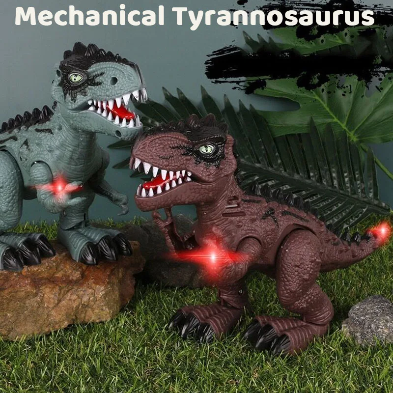 Electronic Dinosaur Interactive Robot Toys Tyrannosaurus With Music Light Animal Lifelike Sounds Kids Walking Dinobot Model