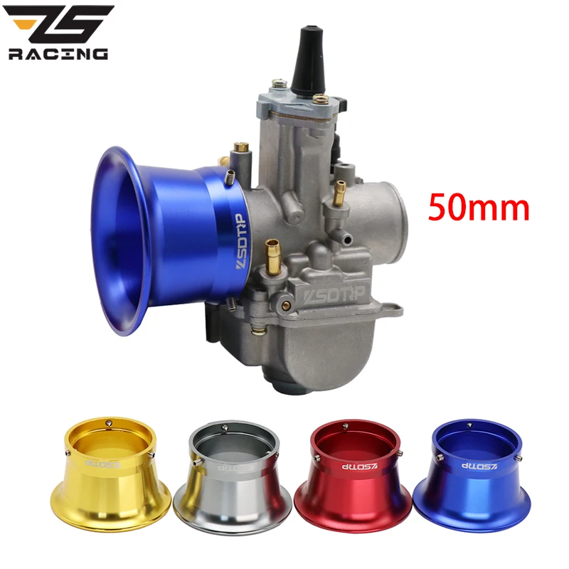 ZS Racing 50mm Motorcycle Modified Carburetor Air Filter Cup Wind Cup Horn Cup Fit Keihin OKO KOSO PWK24/26/28/30 PE CVK28/30
