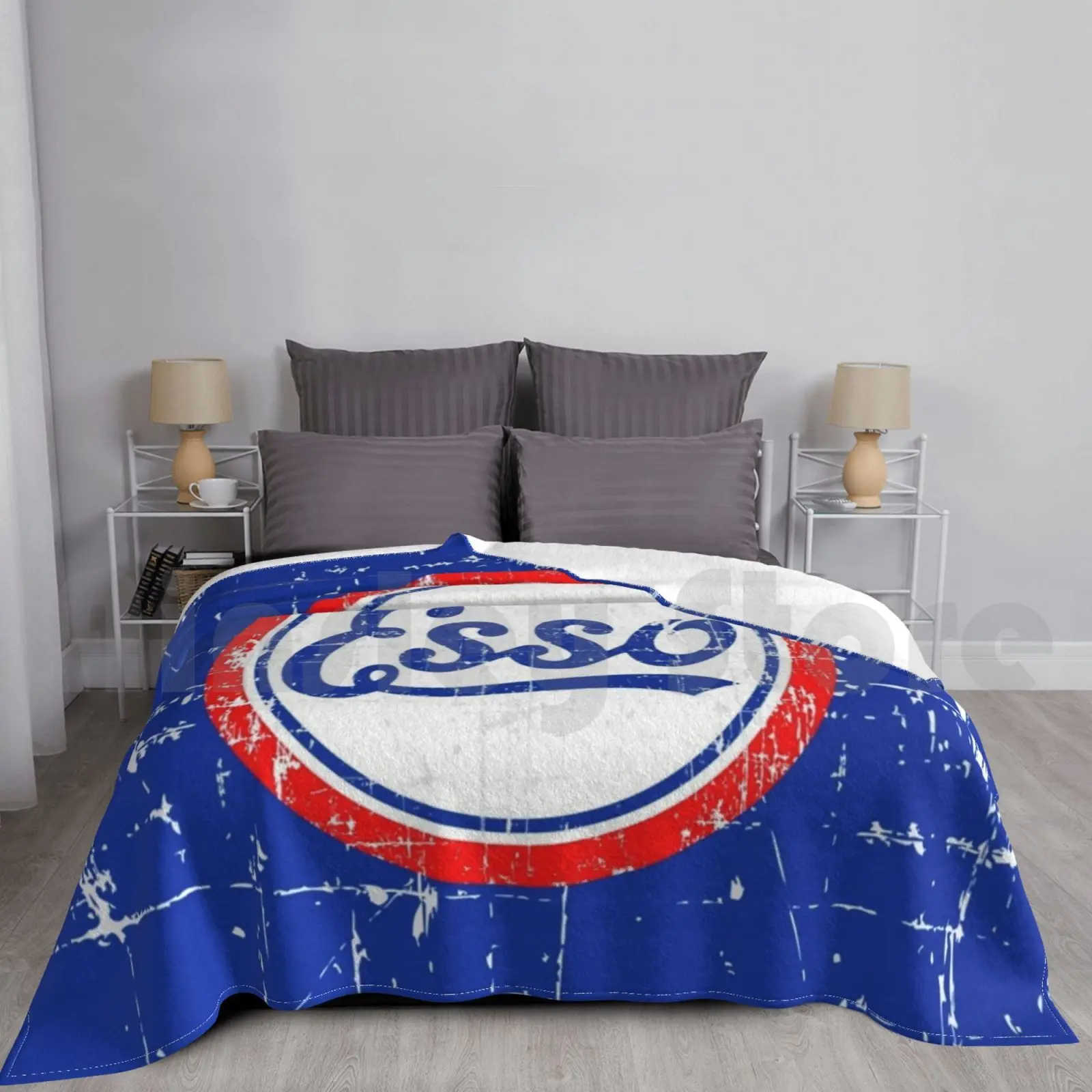 Esso Vintage Scratch Blanket Fashion Custom Texas Tea Motor Oil Texaco Esso Gas Memorabilia American Vintage