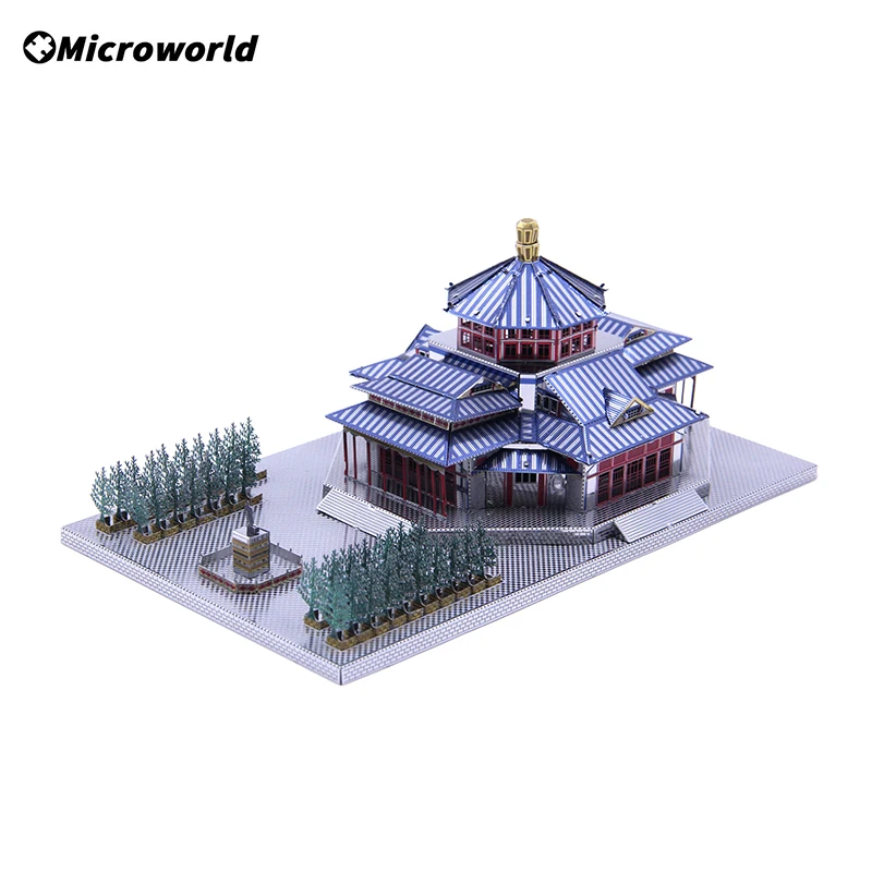 Microworld 3D Metal Nano Puzzle Memorial Hall To Dr.Sun Yat Sen Buildings Models Kits DIY Laser Cut Educational Jigsaw Toys Gift