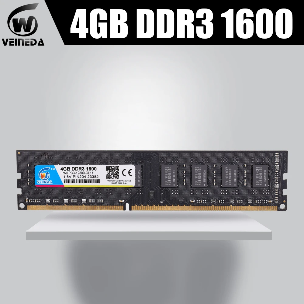 

VEINEDA Memoria ddr3 4 ГБ оперативной памяти ddr3 1066 МГц для dimm ddr3 Память ram 1333 1600 совместим со всеми Intel AMD Desktop PC3-12800 240pin