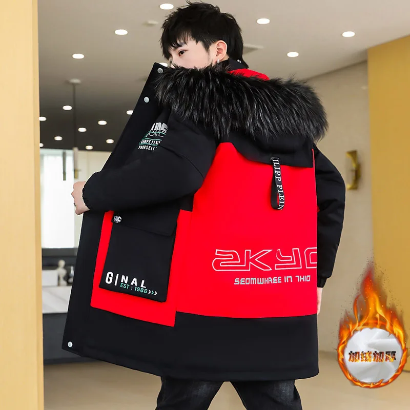 

Winter Parka Coat Men Cotton Plus Velvet Jacket Hooded Thicken Warm Men's Jackets Outerwear Nice Windbreaker Coats Male Clothing