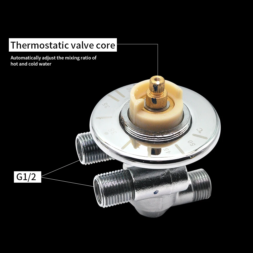 Brass Single Thermostatic Valve Cartridge Shower Bath Mixing Valve Cartridge Cold & Hot Water Mixed Single Valve