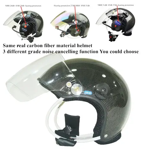 Paramotorhjälm i äkta kolfiber, headset med hög brusreducering, nära örat, PPG 8 best sales paramotorisk paragliding - №8