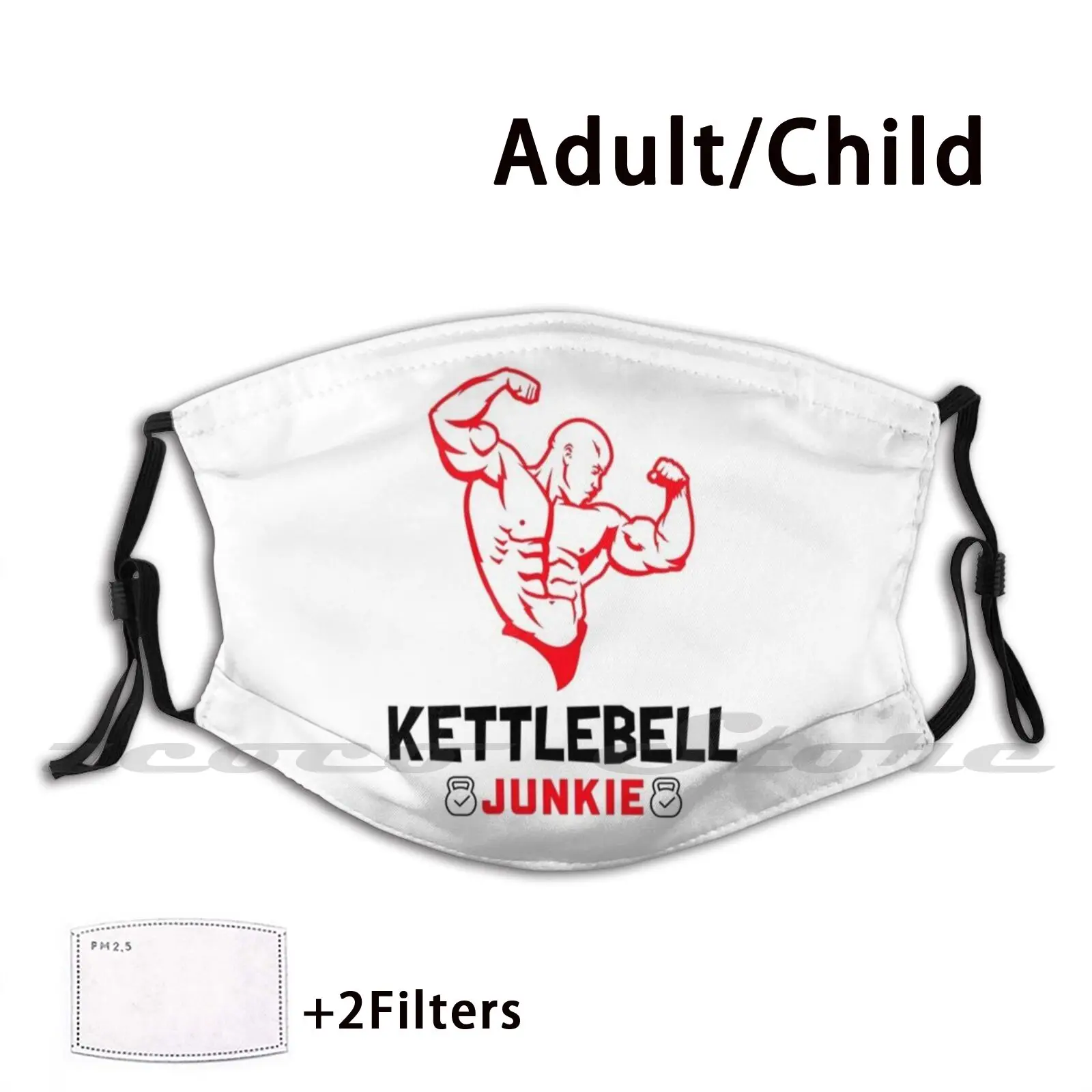 Гимнастическая маска Kettlebell Junkie Merch, моющийся фильтр Pm2.5, трендовые гимнастические гирлянды, спортивные гимнастические тренировки