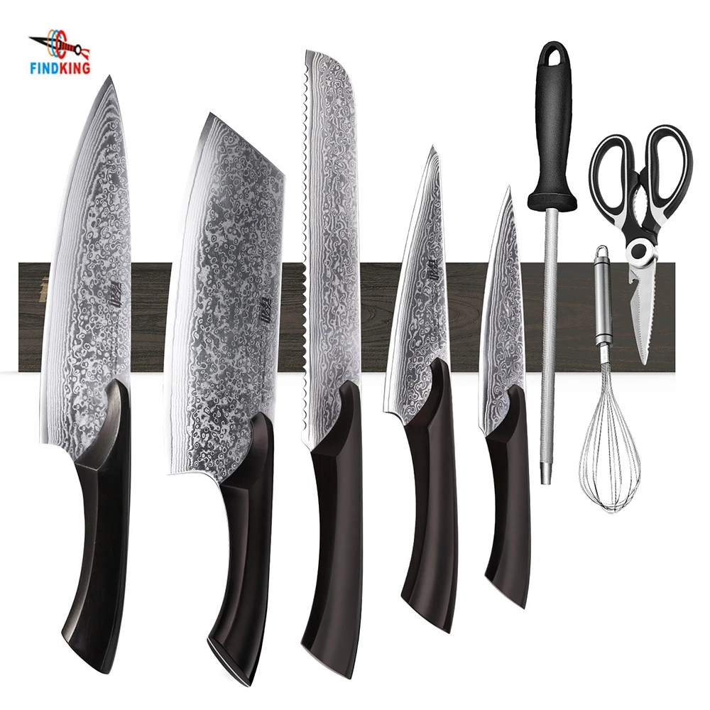 30/40/46CM Powerful Wooden Strip Magnetic Knife Rack Wall Mount Metal Knifes Acacia Wood Block Magnet Knife Holder Kitchen Tools