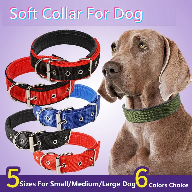 Obroża dla psa Miękka bawełniana regulowana obroża dla psa Akcesoria dla kotów Małe duże obroże dla psów Golden Retriever Dulldog Rozmiar S-XL