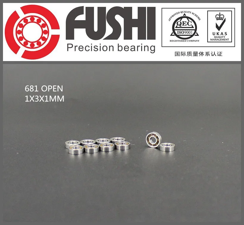 681 OPEN Bearing ABEC-1 10PCS 1x3x1 mm Miniature 681 Ball Bearings