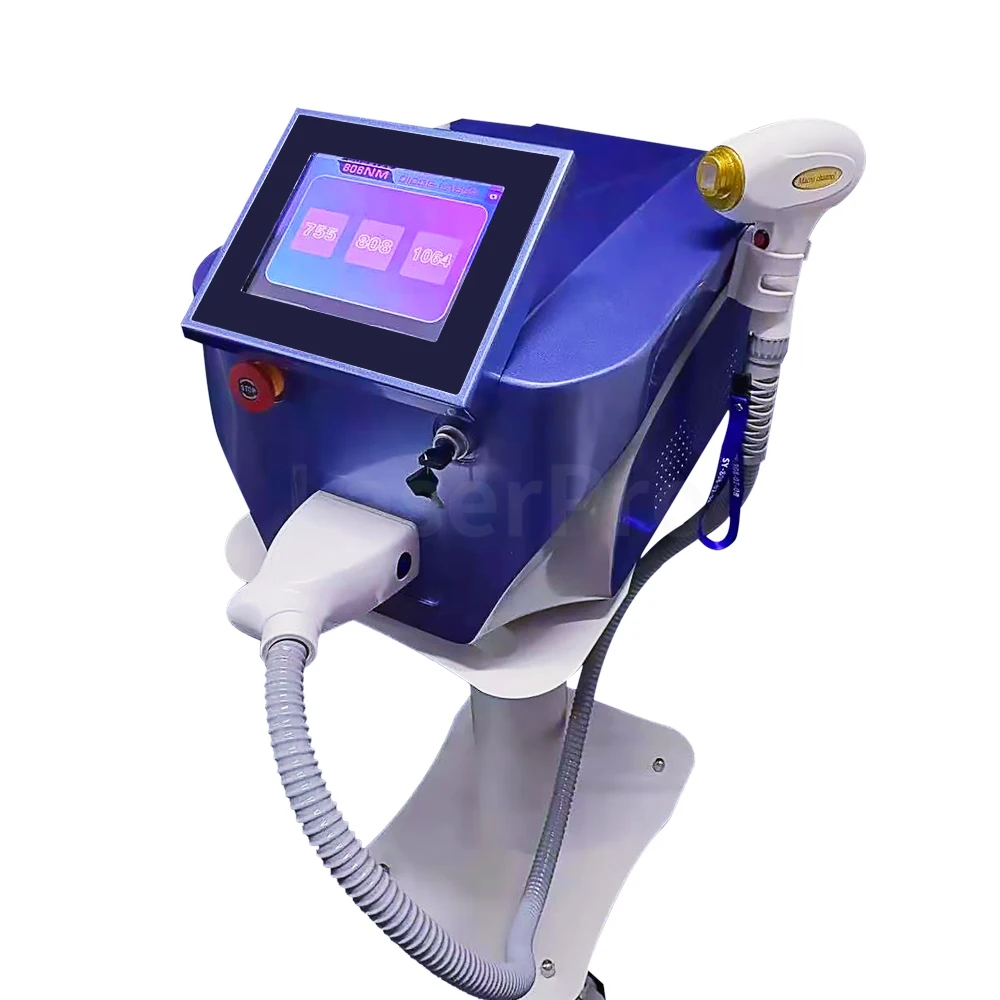 Láser de diodo de platino de hielo 808nm, depilación corporal rápida y permanente, tres longitudes de onda, 1064/755/808nm, máquina portátil para toda la piel