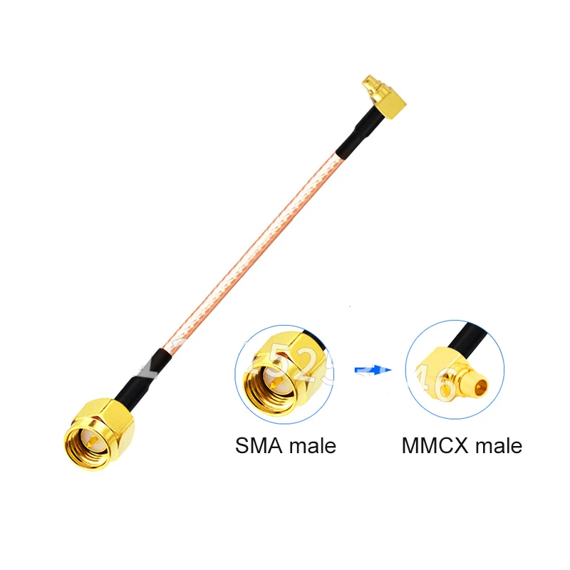 

2pcs SMA male to MMCX male curved Cable Extension cord RF Coaxial Antenna RG316 Jumper Pigtail connector Low loss