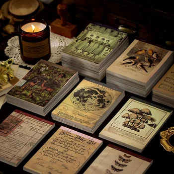 Yoofun 60 sayfa Retro dekoratif destek malzemesi kağıtları mantar gazete orman kağıt kolej önemsiz dergiler Vintage el sanatları