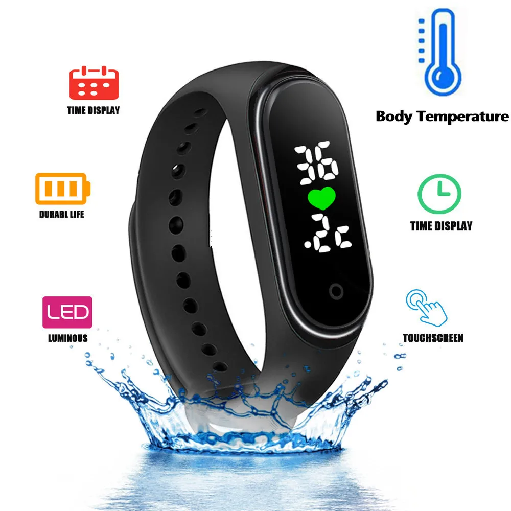 Men Smart Sports Watches Men Body Temperature Monitor Waterproof Watch Women LED Digital Wrist Watch Clock Reloj Hombre Relogio