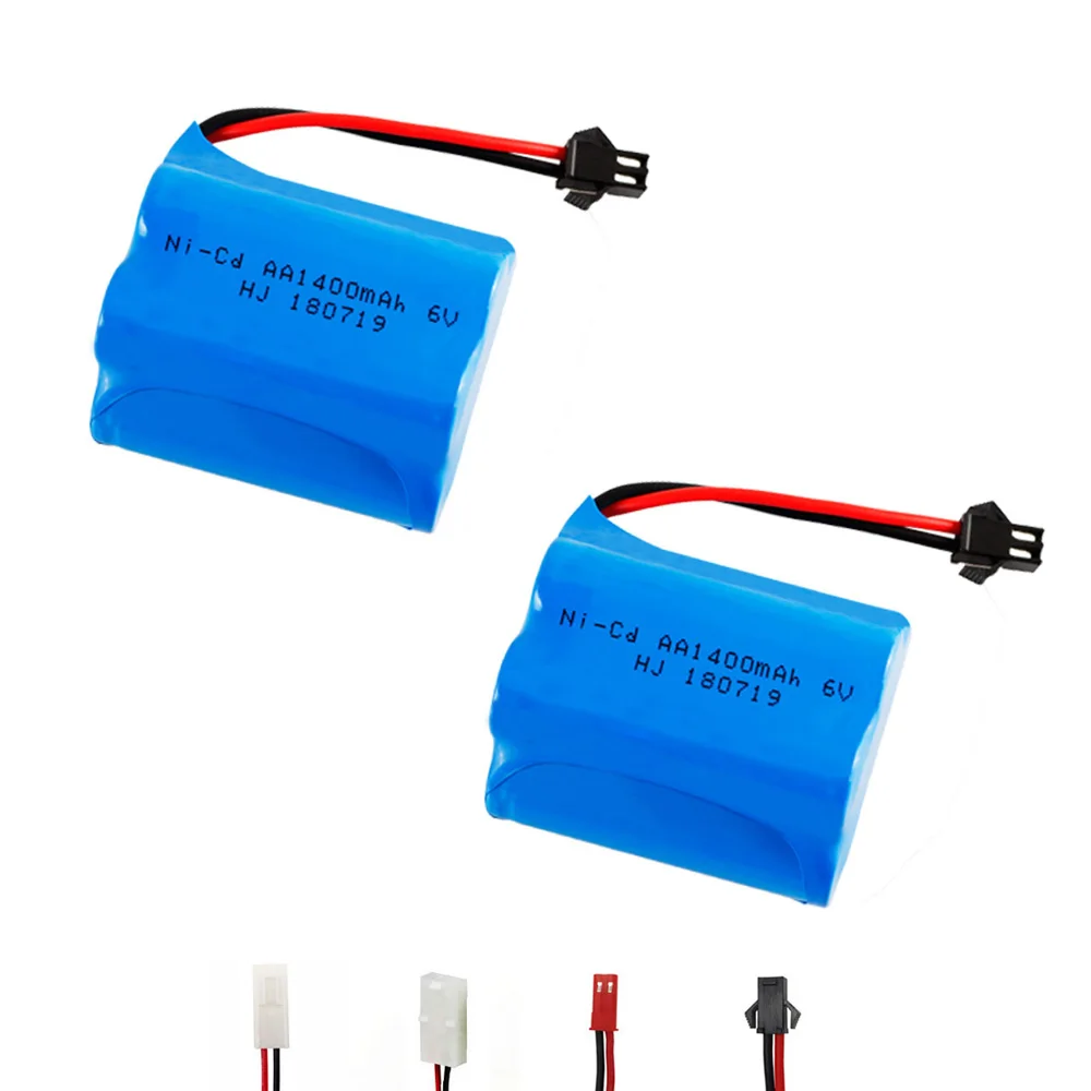 

2PCS/lot 6V 1400mAh Ni-Cd Batteries SM/EL-2P/JST/L6.2-2P Plug Ni-Cd 6V Battery for Remote Control Toy Car boat robot accessories