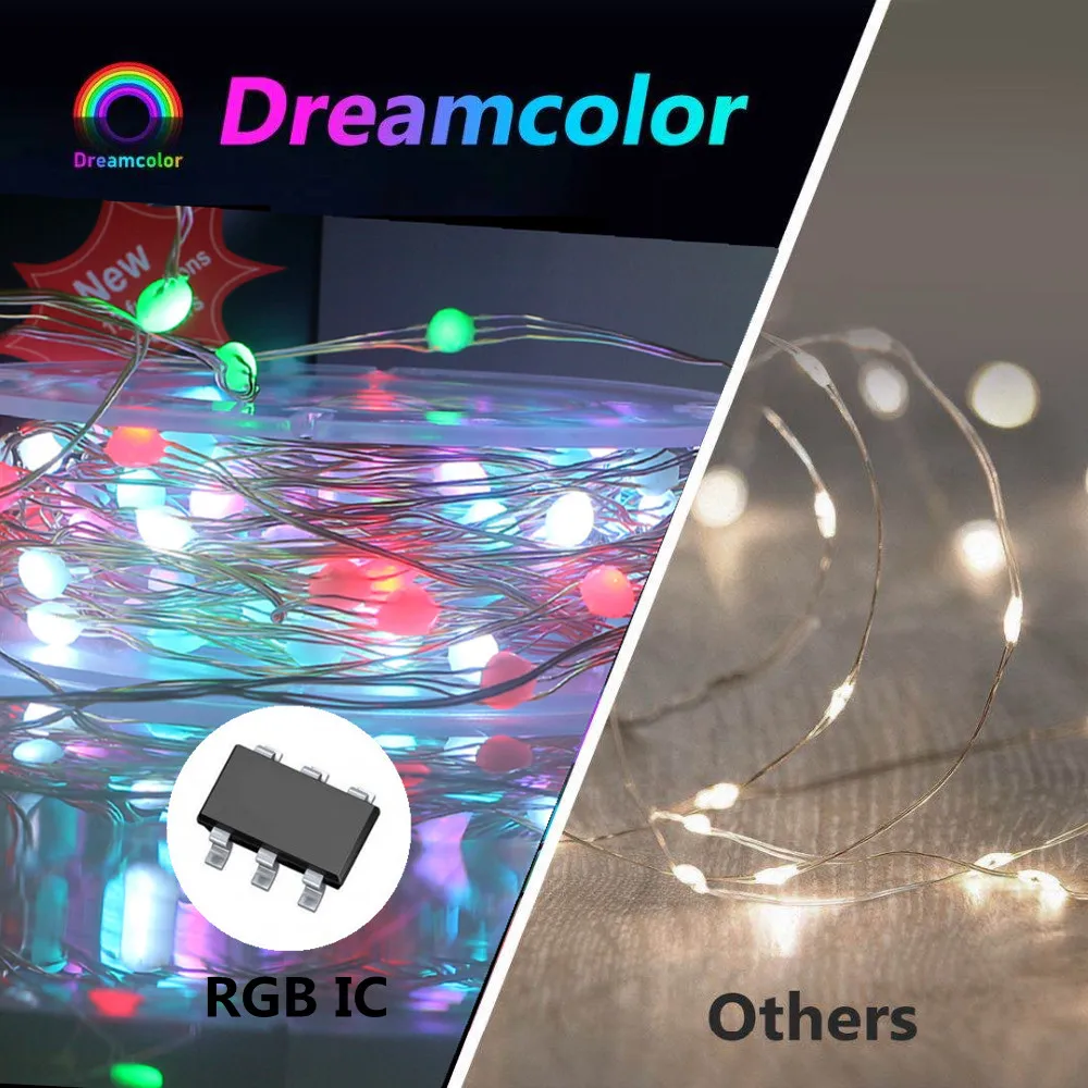 5M 10M Christmas Wedding Party Decoration Light WS2812B SK6812 Pixels RGB LED Fairy String Addressable Individually USB DC5V
